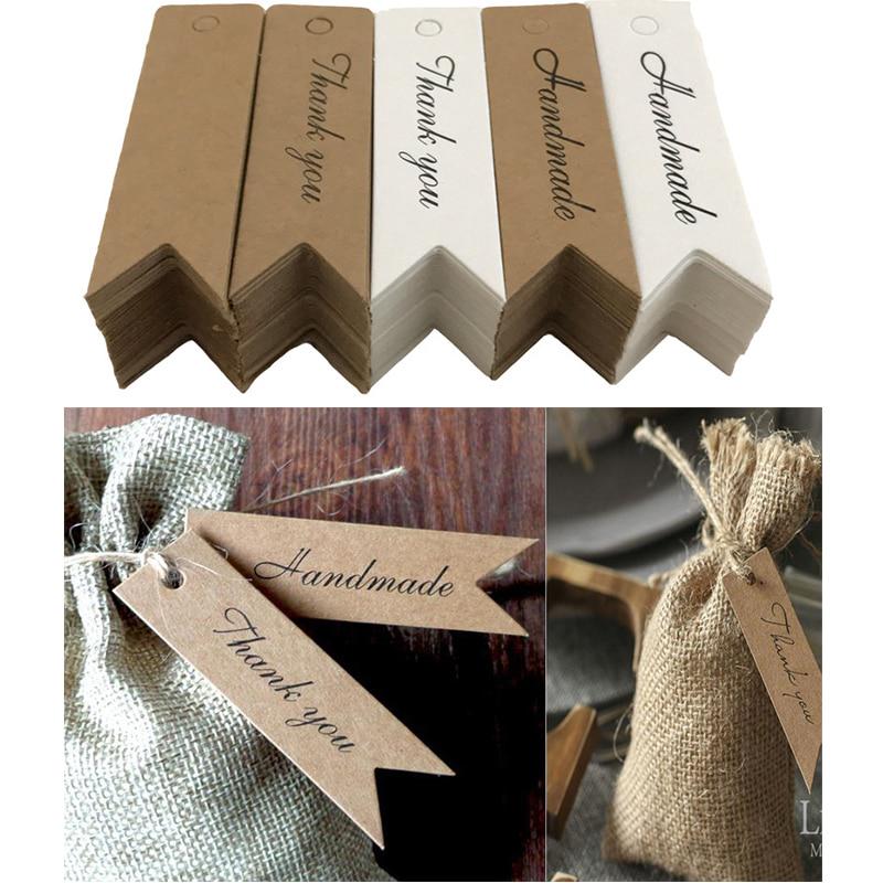 Buy 100Pcs Kraft Paper Ornament Label Price Tags Wedding Party Favor
