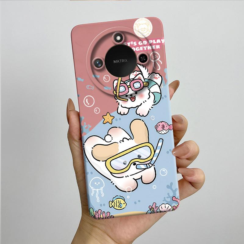 For Honor X9C Smart Phone Case X9cSmart Soft Silicone Funda Sweet Painted Fashion Cartoon Protective Capa Lovely Printing Cover