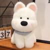 Cute West Highland White Terrier Plush Dog Doll Soft Stuffed Toy For Pets In White And Brown Colors