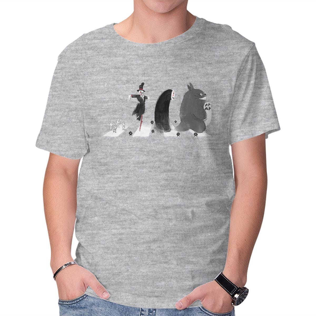 Unisex Crew Neck T-Shirt Spirited Road Graphic Short Sleeve Casual Tee S