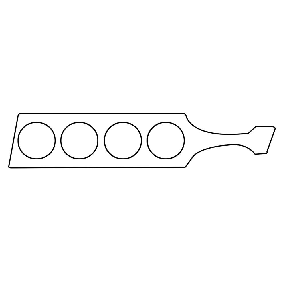 Clear Acrylic Router Template Four Glencairn Whisky Glass Flight Paddle Board Beer Flight Template Woodworking Router Template