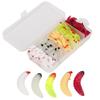 125PCS Durable PVC Bass Fishing Worm Soft 2.4cm Maggot Baits 5 Colors Bread Worm Fishing Lure Lake Fishing