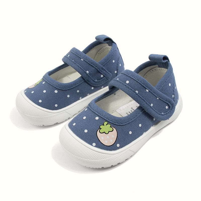 

Girls Light-colored Canvas Shoes, Single Shoes, Cute Soft-soled Shoes 19 синий