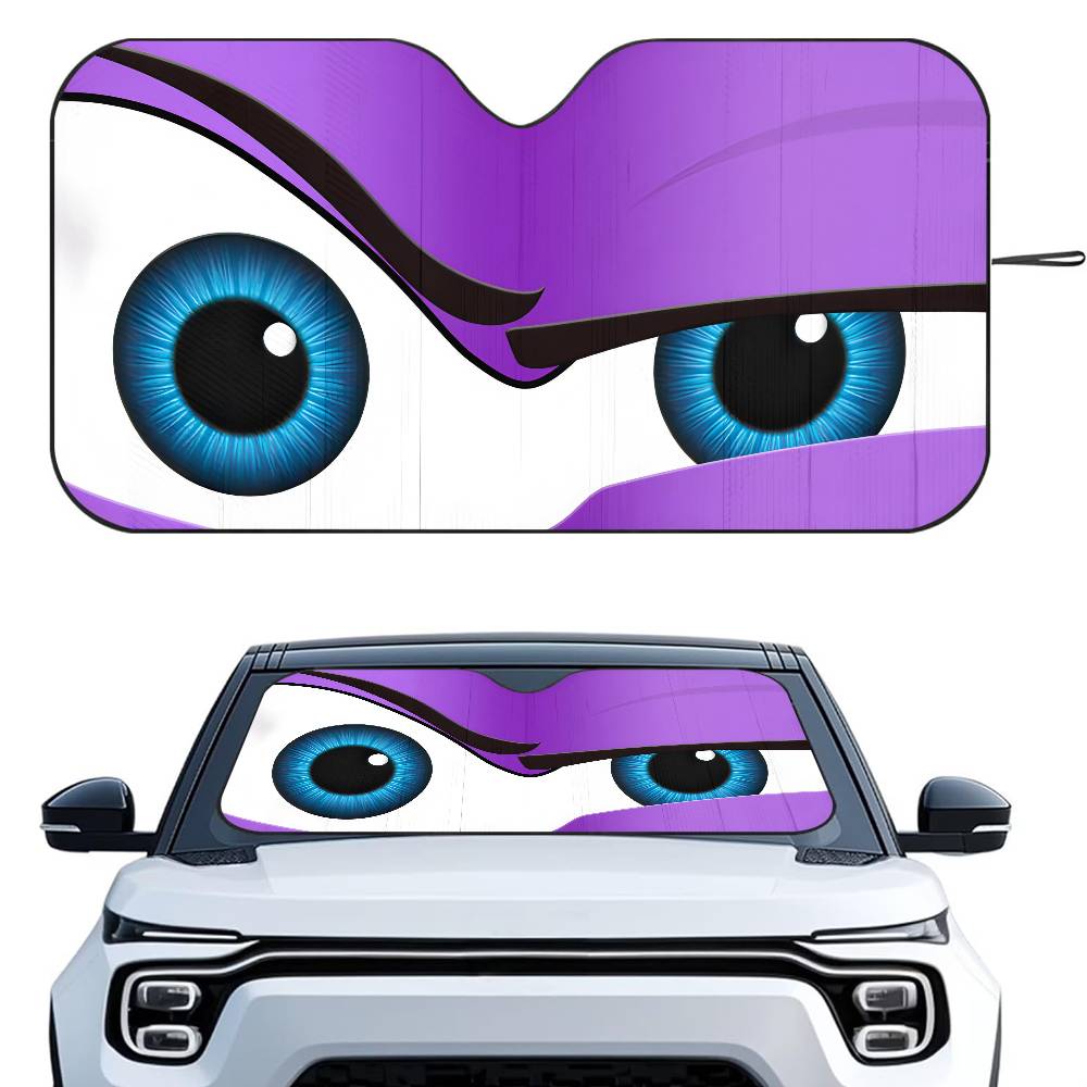Cartoon Eyes Cute Car SunShade Windshield Foldable Three-layer Insulation Sunshade By Suction Cup Blocks UV Rays SunWindshield Sunshades 1