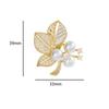 accessory anti-exposure brooch for women's clothes and 1PC apricot leaf Women's a niche an exquisite imitation pearl fashionable brooch  Accessories