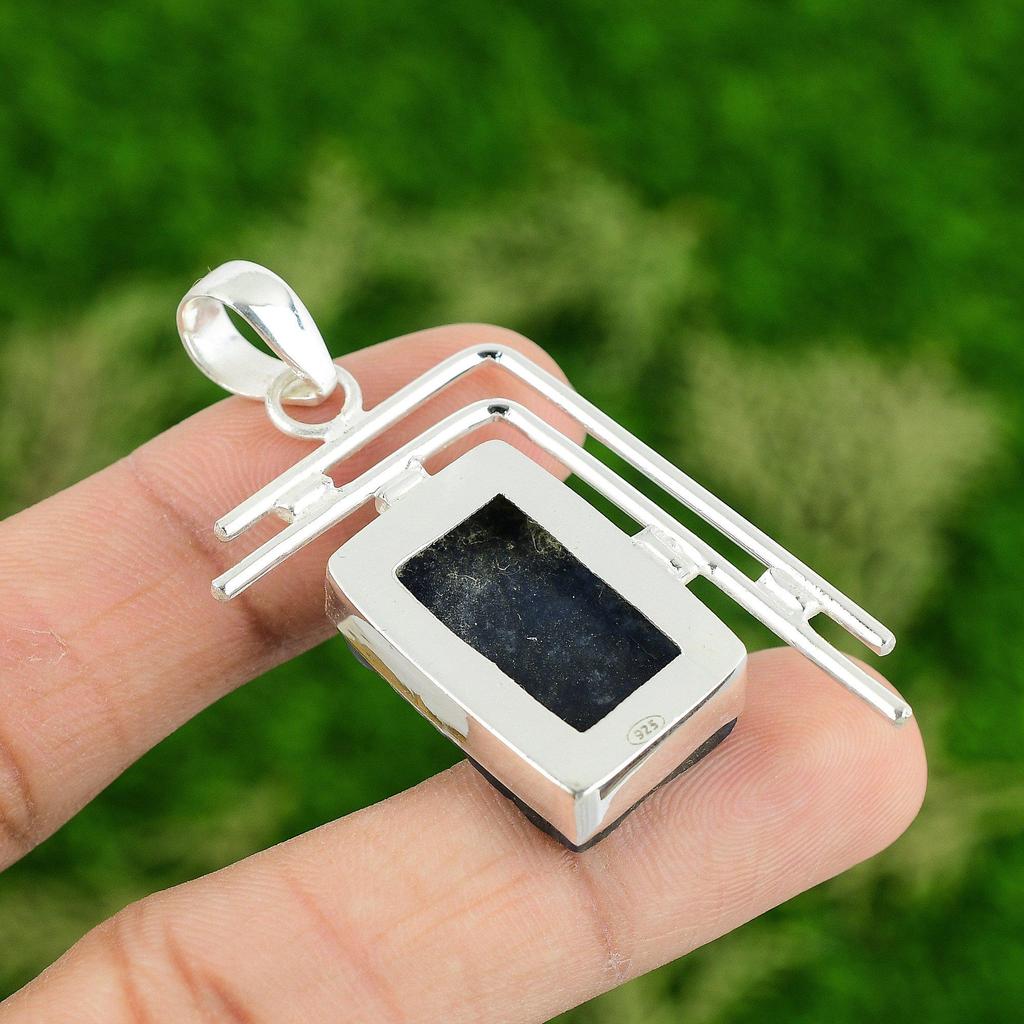 Daughters Day Sale 925 Sterling Silver Natural Sodalite Rough Pendant Jewelry