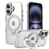 KEYSION 360° Rotating Magnetic Ring Stand Case for MagSafe for iPhone 17 17 Air Matte Transparent Shockproof Phone Back Cover
