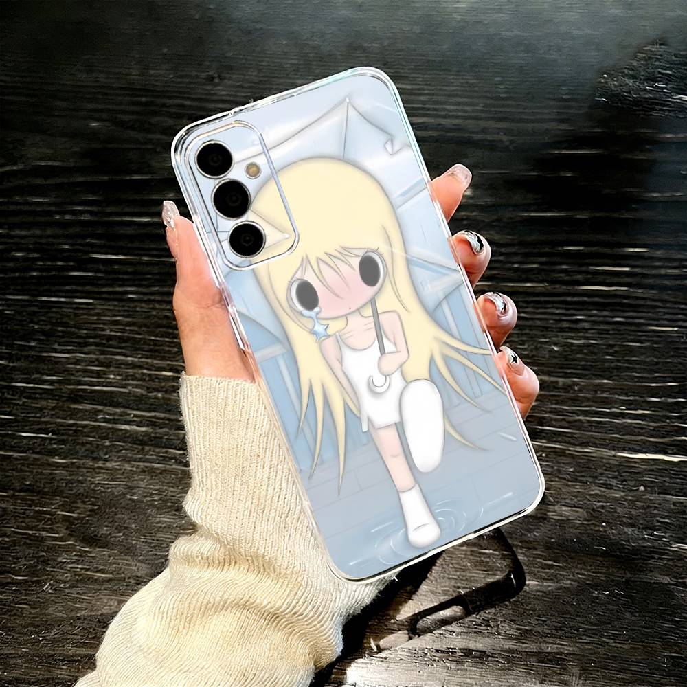Angel Bunny Girl Phone Case For SamsungA10,12,20,21S,30,31,40,50,51,52,70,71 Transparent Cover