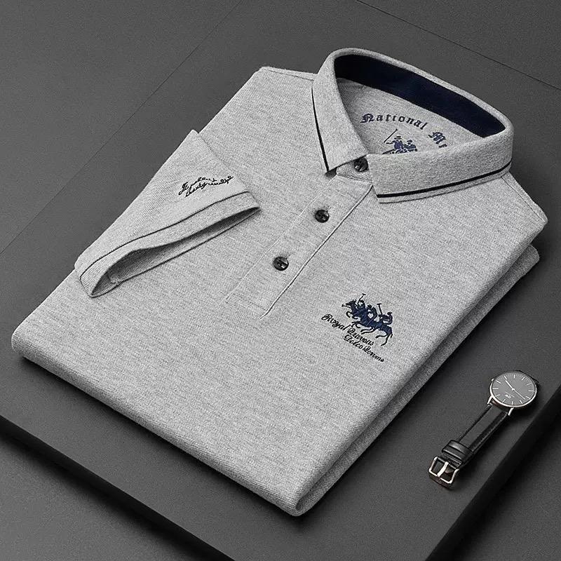 Trend Hub Męskie Koszulki Polo z Krótkim Rękawem i Haftem Oddychająca Lekka Koszula Luksusowy Top Casualowa Koszulka z Kołnierzykiem Męska Koszulka Homme