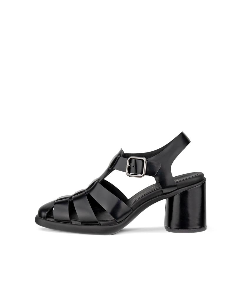 ECCO Sculpted LX 55 Genuine Leather Women's Strap Heel Sandals, Black, Size 24.5 Cm, 3E