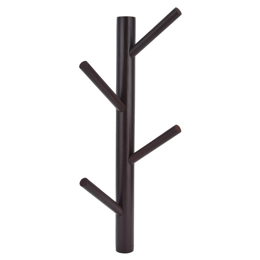 Punch Free Wall Mounted Coat Rack Towel Hanger Tree Branch Shaped Hat Rack for Living Room(Brown 4