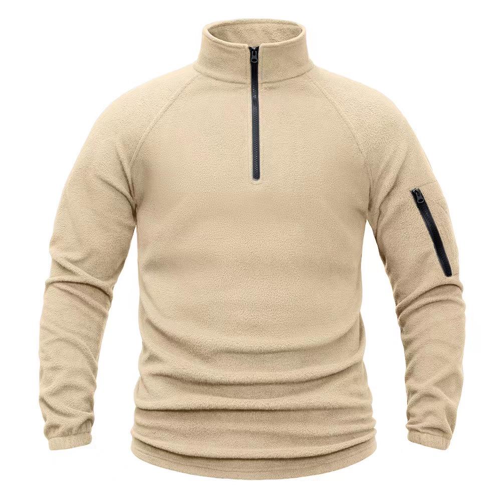 Men's Tactical Fleece Pullover - European & American Style Warm Stand-up Collar for Autumn & Winter.
