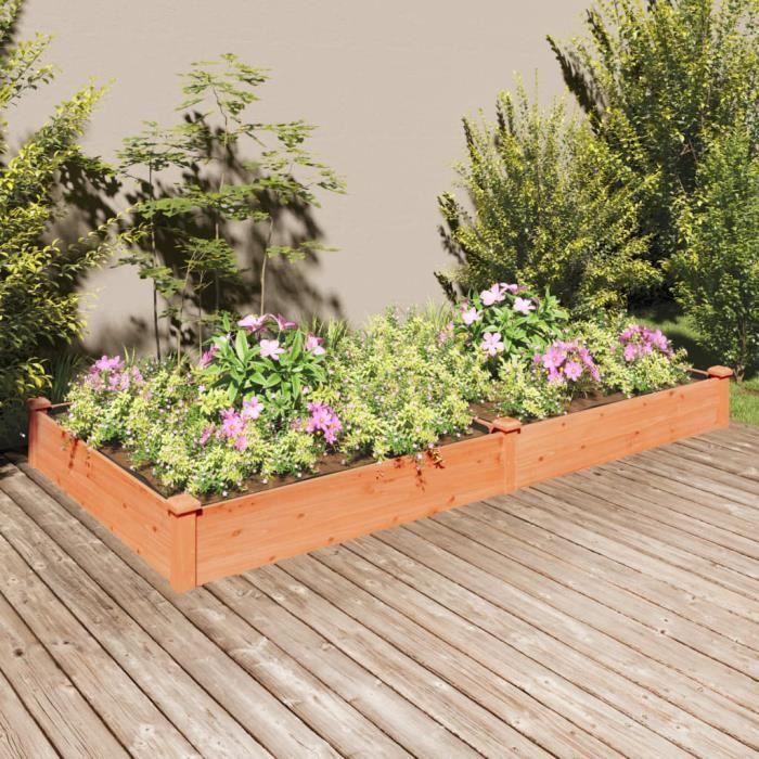VidaXL Lit surélevé de jardin doublure 240x120x25 cm bois massif sapin 364302