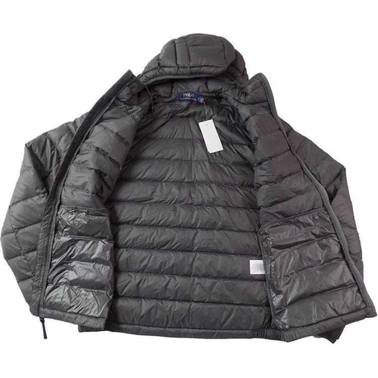 Polo Ralph Lauren Solid Logo Embroidered Hooded Jacket Men jackets Gray 710829156-006