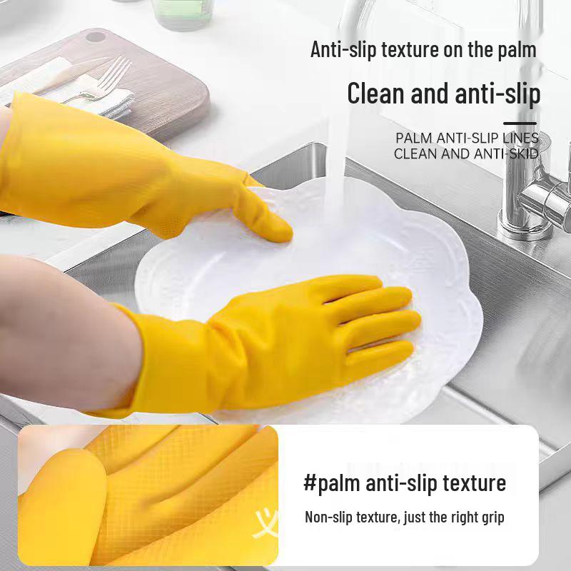 Nanyang Oxford Latex Gloves - Light Inside, Thickened Rubber for Dishwashing, Laundry & Kitchen Use