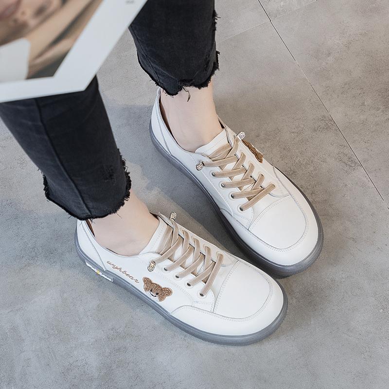 Fashion GKTINOO Women Sneakers Big Size 2025 Spring New Genuine Leather Loafers Women Casual Lace-up Women's Nurse Shoes