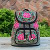 New National Embroidery Women Shopping Cover Backpacks!Nice Floral Embroidered Lady Bohemian Backrack Top-sale Canvas Backpack