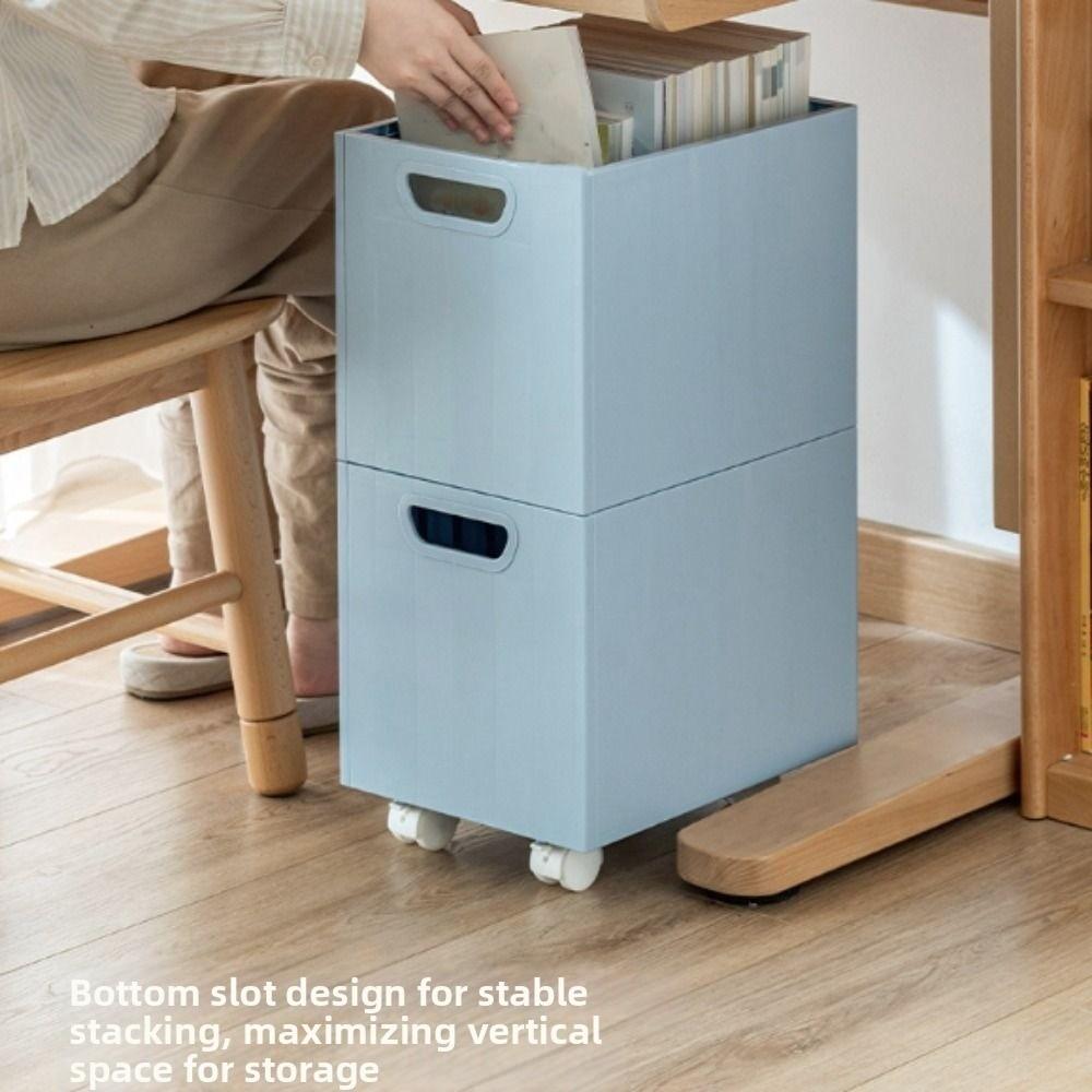 Stapelbares mobiles Bücherregal Große Kapazität Aufbewahrungsorganisator Sortierbox für Bücher Schlafsaal