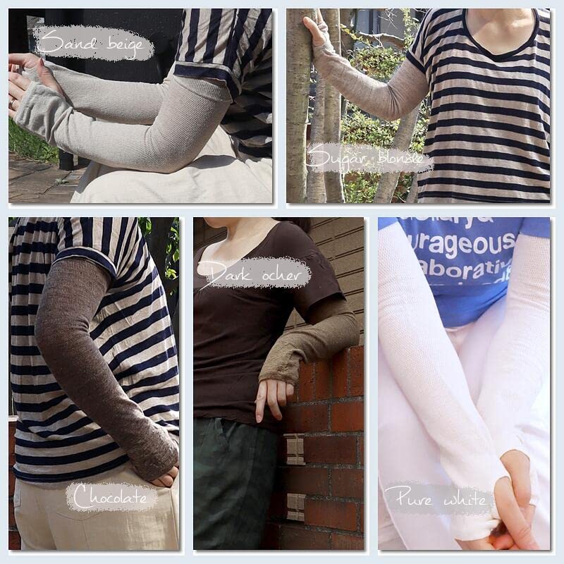 Put On Socks Shade Linen Mesh Arm Made In Japan Covers, (Ice Grey)