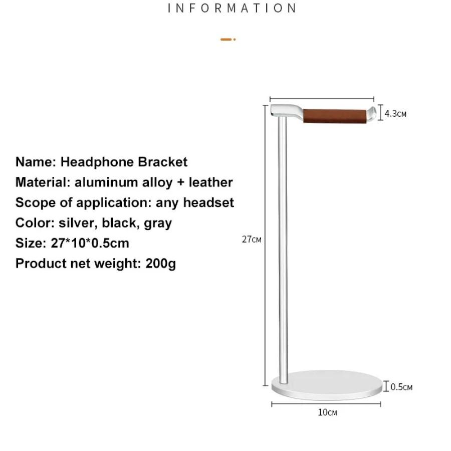 Curved Aluminum Headphone Stand Rack Sturdy Metal Gaming Headset Earphone Holder Hanger with Solid Base for Table Desk Display