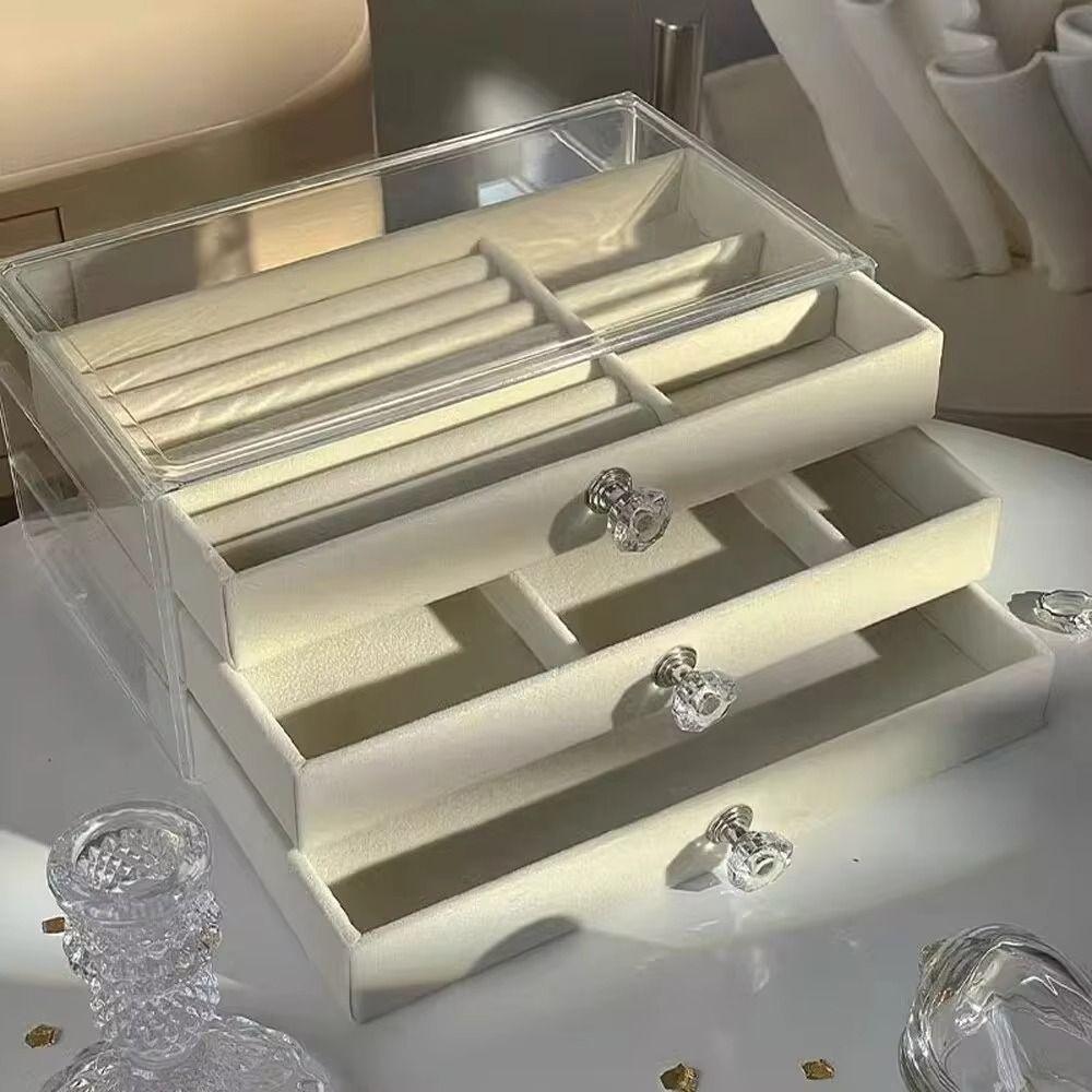 Transparent Drawer Storage Box 3-Layer Multi-layer Jewelry Box Home Storage