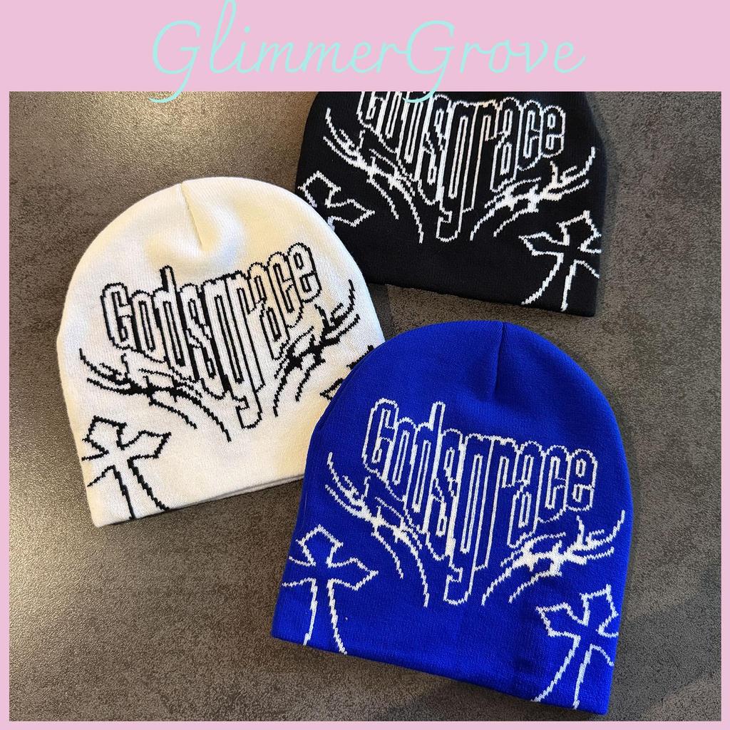 Letter Printed Fashionable Neutral Casual Warm Knitted Hat For Autumn Winter And