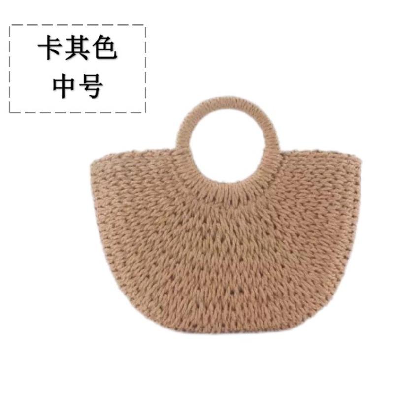 Neue Sommer Strohtasche Gemüsekorb Handtasche Große Kapazität Tragetasche Damen Handgewebte Tasche Urlaub Strandtasche