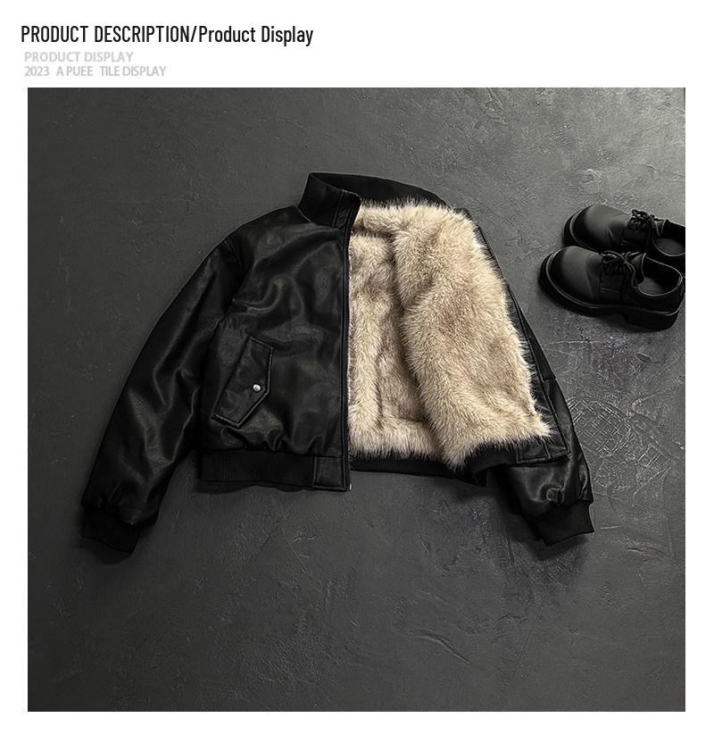 Men's Retro Pilot Leather Jacket: Mountain Eagle Cotton Winter Parka