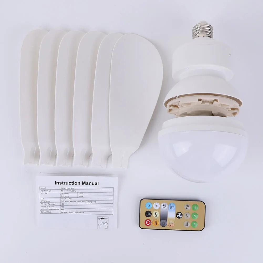 Modern Ceiling Fanlight 30W Lighted Ceiling Fan 86V-265V Decorative Ceiling Fanlight 3 Fan Speeds for Living Room Kitchen