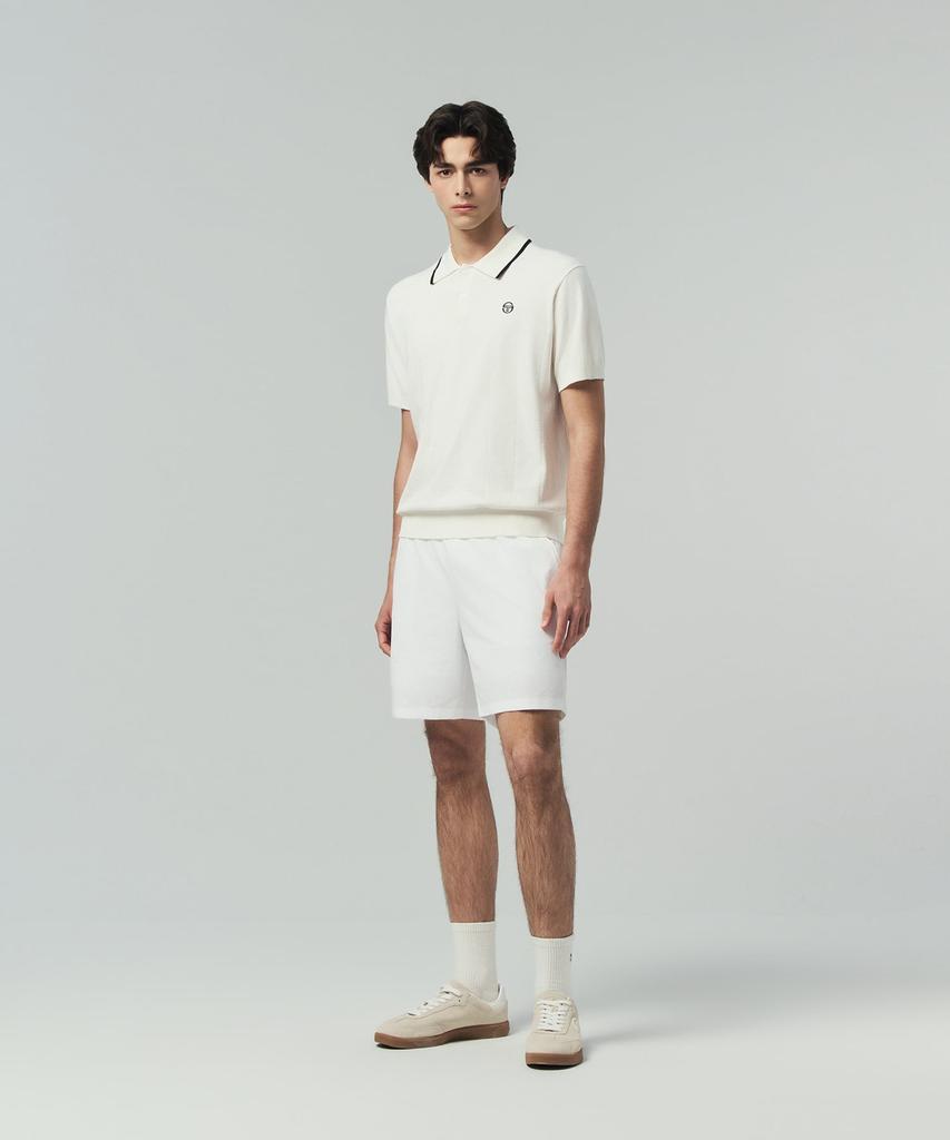 SERGIO TACCHINI M Small Cable Short Sleeve Polo (White)