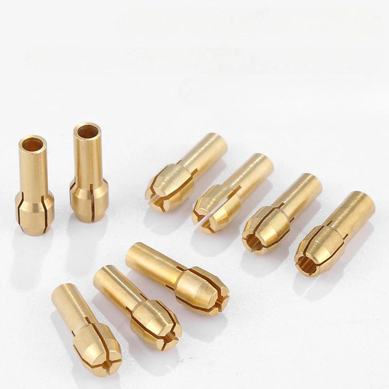 5/11 bucăți/lot mini mandrină de găurit din alamă pentru unealtă rotativă Dremel 0,5-3,2 mm alamă și piuliță pentru set de accesorii Dremel