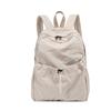 Solid Color Nylon Backpack Large Capacity Casual Simple College Students Unisex Versatile Lightweight Backpack
