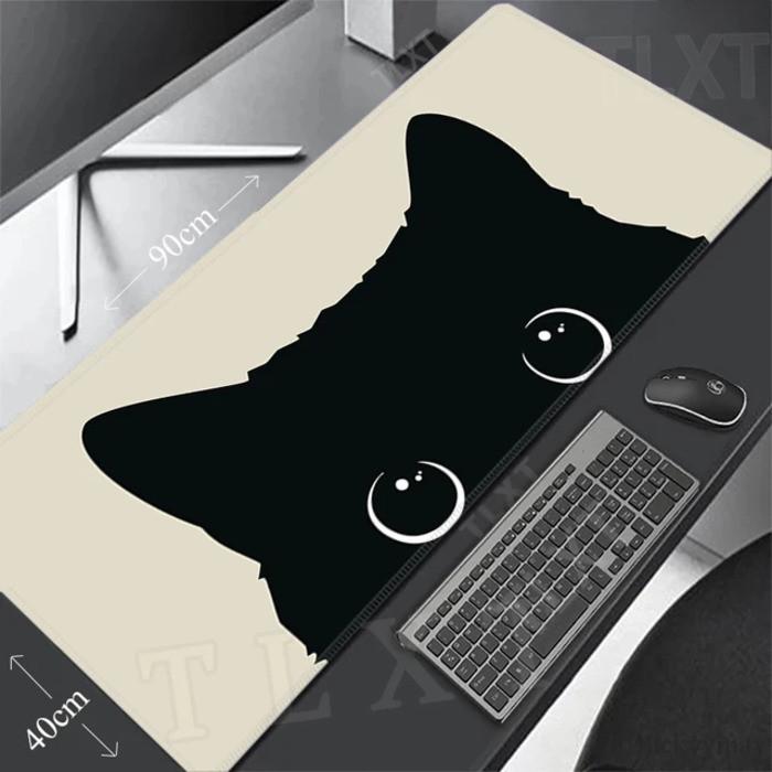 Cute Black Cat Big Head Anime Extended Gaming Mouse Pad Large Desk MatNonSlip AntiDirt Extended Desk Mat