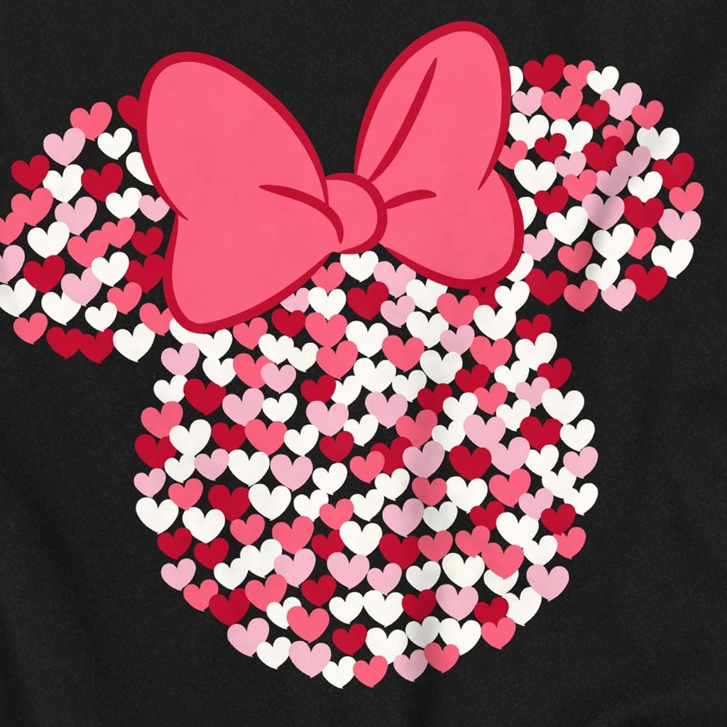 Disney Childrens/Kids Minnie Mouse Heart Ears Silhouette Valentine`s Day T-Shirt