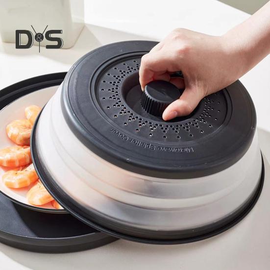 Microwave Splatter Cover BPA-Free Dishwasher-Safe Vented Heated Folding Lid Food Plate Guard with Hook Hole for Microwave Oven And Dishwasher