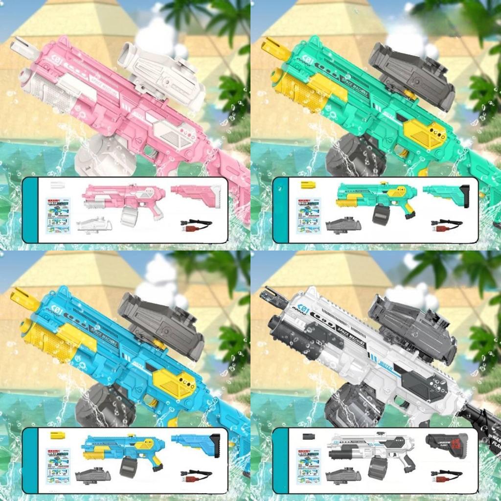 Large Capacity M416 Space Electric Water Gun With Self-absorbing Feature In Sky Blue