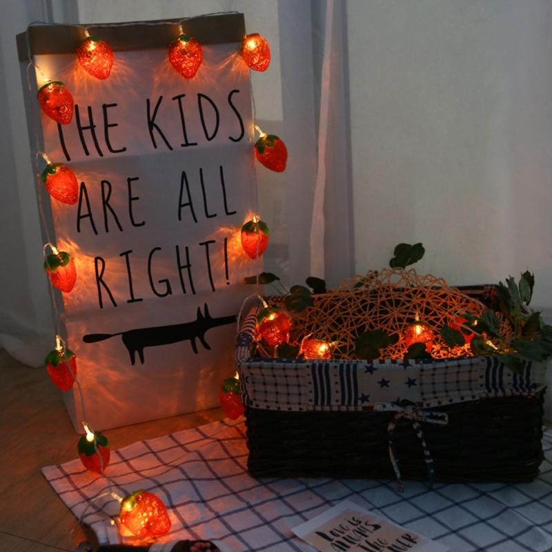 1.5m/5FT Fruit Strawberry String Lights Indoor Outdoor Lighting Lamp for Wedding Home Birthday Garden Yard Patio Party