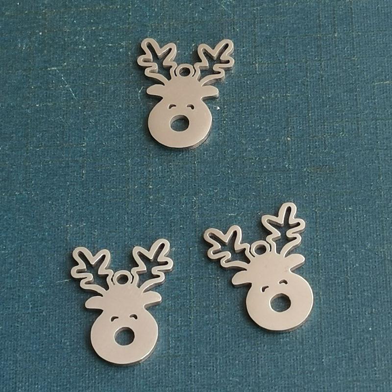 

Titanium Steel Christmas Elk Pendant Necklace - Versatile DIY Jewelry Accessory