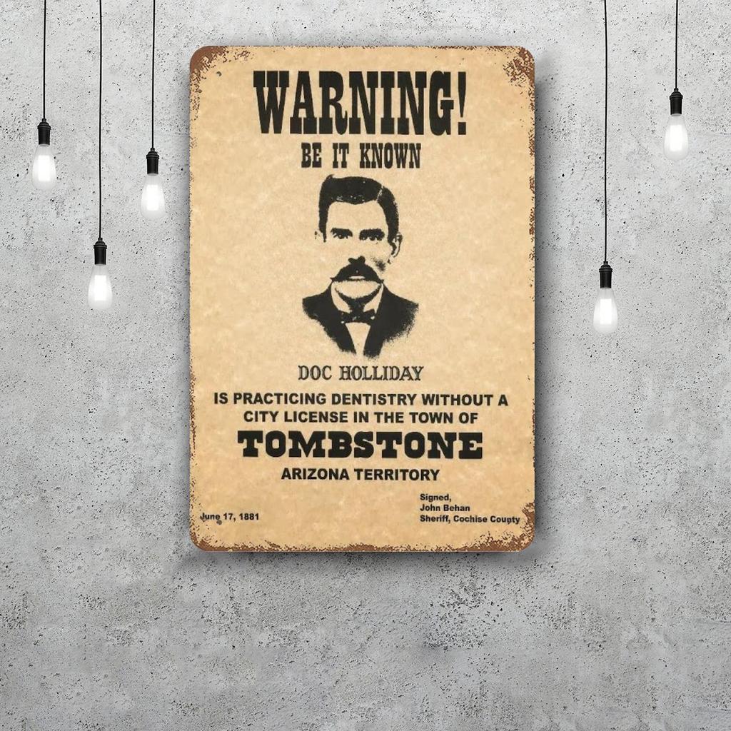 doc holliday Classic Poster Rusty Metal Plaque Retro Decorative Plate Bar Man Cave Garage Club Metal Sign Wall Decoration