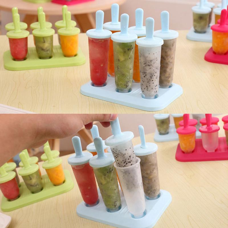 Eis Am Stiel Form Umweltfreundliche Handgemachte Eiswürfel Eis Form Küche Liefert PP DIY Cartoon 1Set Großhandel