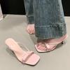 Fashion 2024 New Summer Slippers Women Shoes Fashion Sexy Thin Heels Flip Flops Woman Shoes High Heels Sexy Ladies Slipper