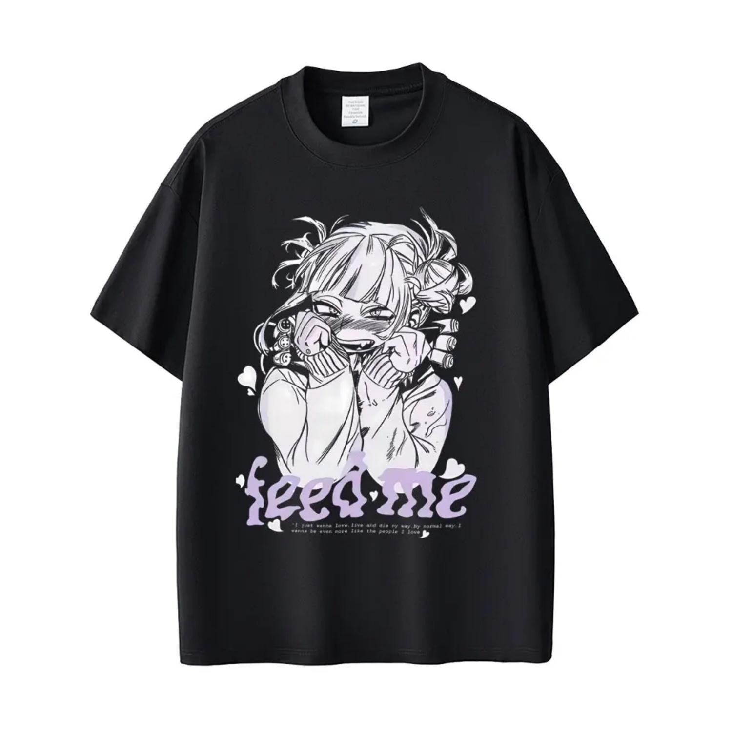 Anime My Hero Academia T-shirt Cute Sexy Toga Himiko Graphic T-shirts Men Women Cartoon Manga Oversized Y2K Short Sleeve Tees S