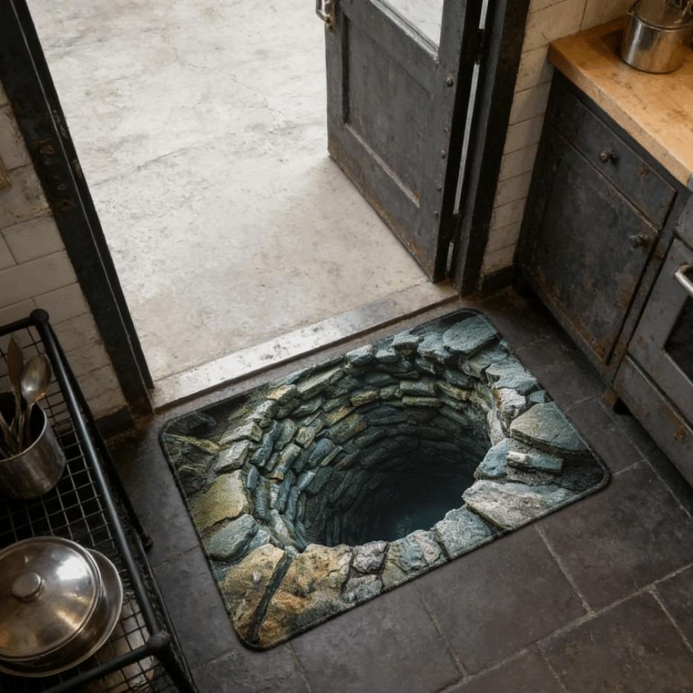 3D Flat Bathroom Carpet Non-slip Bedroom Door Rug Creativity Optical Illusion Doormat  Home Decor