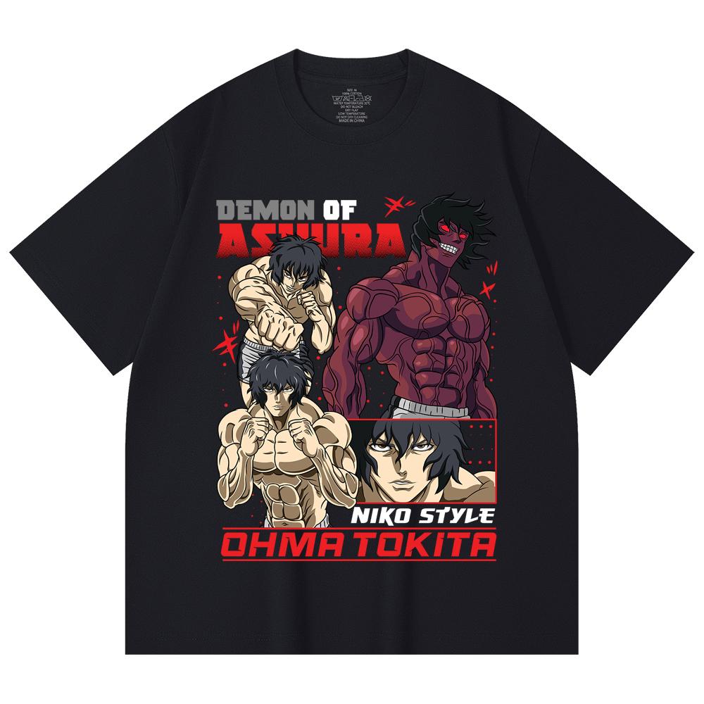 230 Gsm 100% Cotton Baki V5 Ohma Print Unisex Heavy Cotton T Shirt