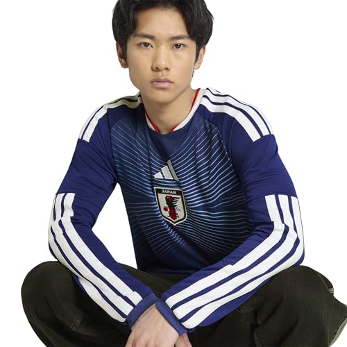 Adidas Men's 2026 Japan National Football Team Home Replica Long Sleeve T-Shirt, WU905, Japan Blue/Ash Blue (JZ9680), Size L