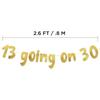 13 Going On 30 Gold Glitter Banner - 13th and 30th Birthday Party Decorations, Favors and Supplies