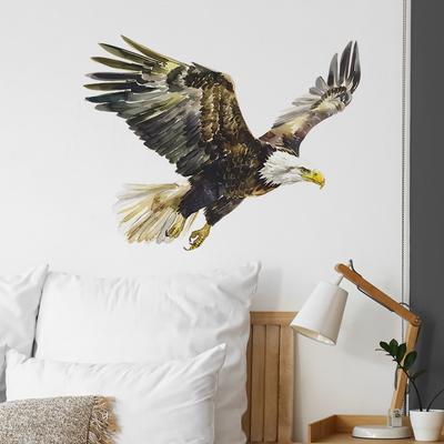 Pegatinas de pared autoadhesivas con diseño de águila pintada de dibujos animados para dormitorio, sala de estar, estudio, fondo, paisajismo