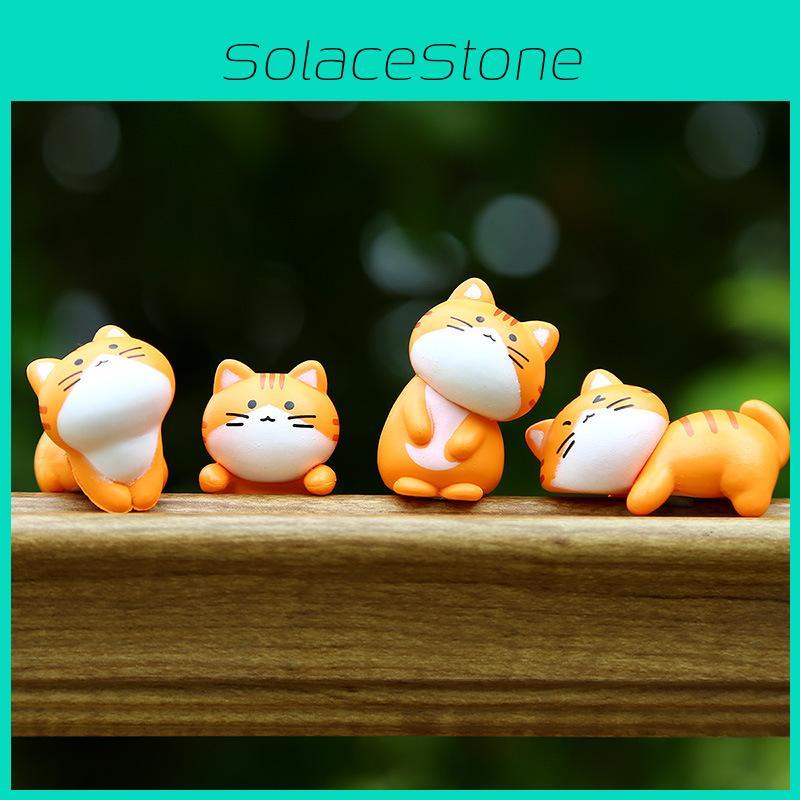 Pvc Orange Cat Wall Decor Toy With Micro Landscape Design For Kids And Adults