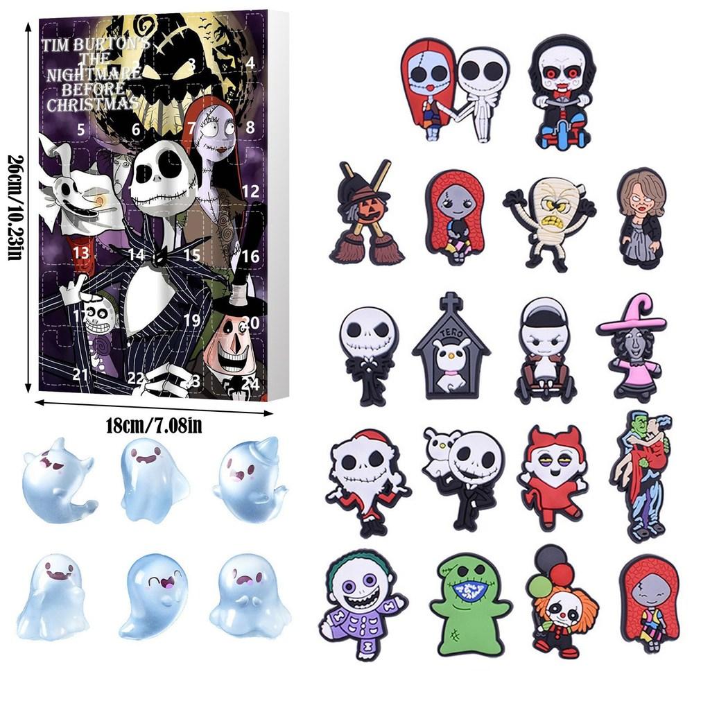 

Halloween Blind Box Countdown 24 Days Horror Characters Pvc Shoe Decorations For Party Gifts Style 1