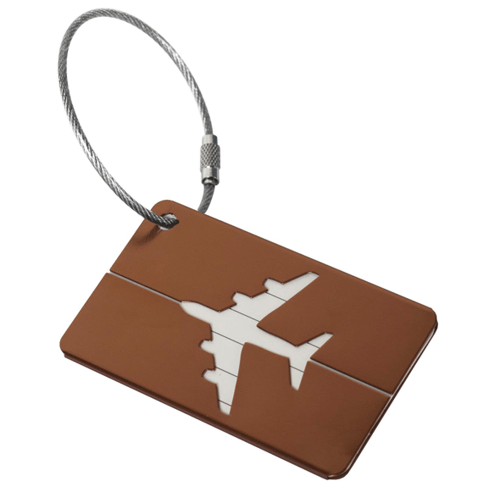 

Baggage Backpack Tags Suitcase Identifier Metal Luggage Tag with Name ID Address Card Metal Loop Suitcase Baggage Label кавовий